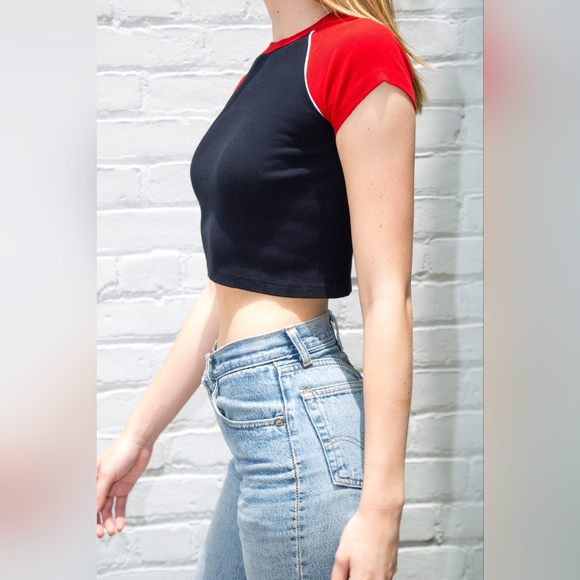 SOLD Brandy Melville Red navy white bella top - Picture 2 of 9